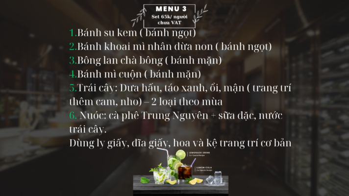 Menu tiệc trà